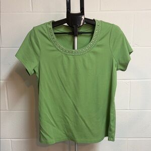 Dress Barn WMNS Size 1X - Green Shirt with Silver